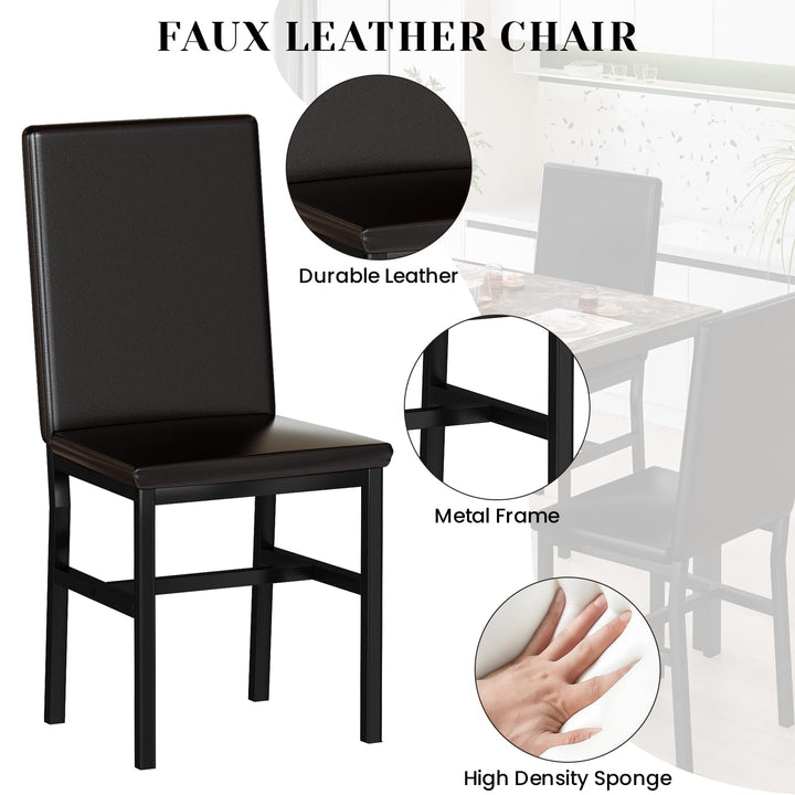 Faux Marble Table Dining Table Set for 4