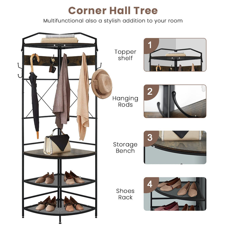 Entryway Coat Rack with Drawer
