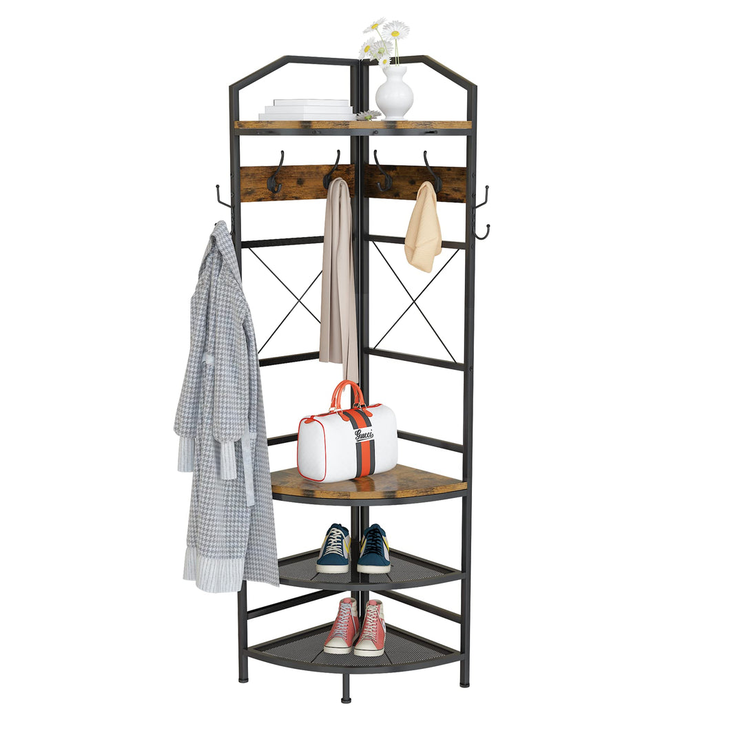 Multifunctional Entryway Shelf Organizer Coat Rack