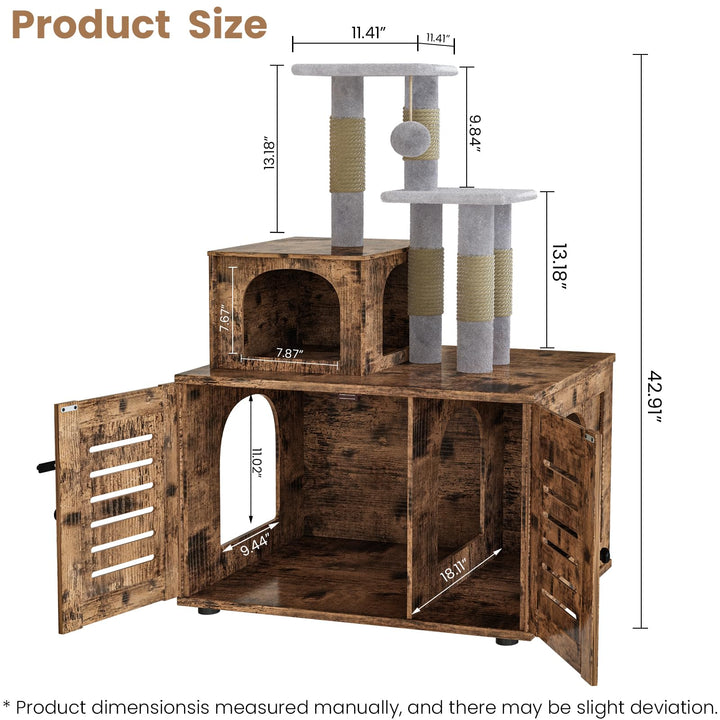 Cat Tree with Cat Litter Box Enclosure