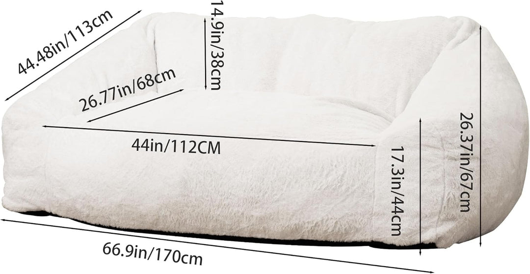 Lamerge The Living Room Compression Sofa, The White Love Sofa, Easily Matches a Variety of Interior Decoration Styles, The Perfect Choice for The Living Room