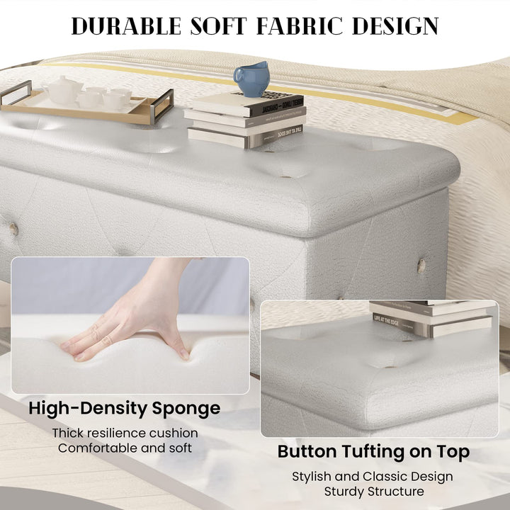 Velvet Ottoman with Storage