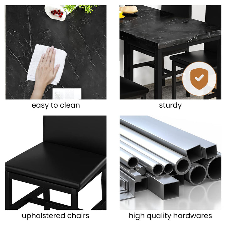 3-Piece Marble Table and Chairs Set