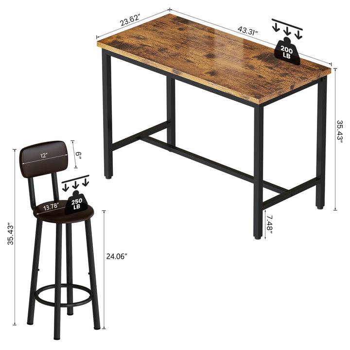 3-Piece Marble Table and Chairs Set