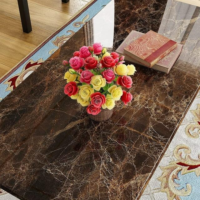 3 Pieces Faux Marble Tabletop Coffee Table Set