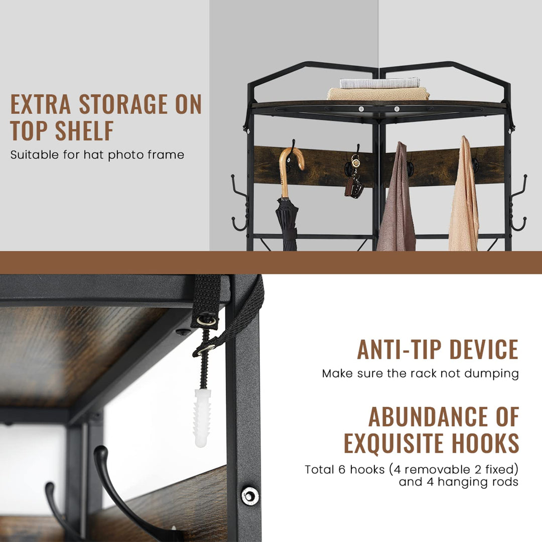 Entryway Coat Rack with Drawer