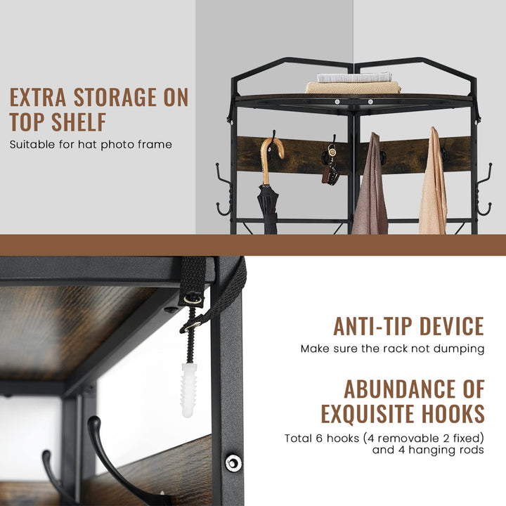 Entryway Coat Rack with Drawer