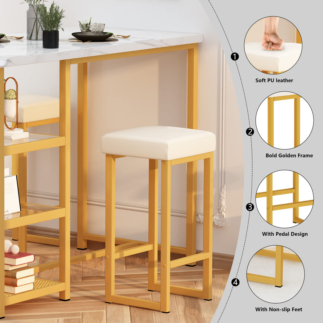 3-Piece Bar Dining Table Set with Storage