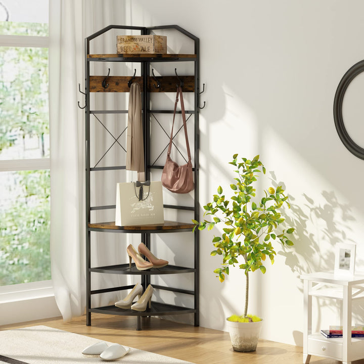 Multifunctional Entryway Shelf Organizer Coat Rack