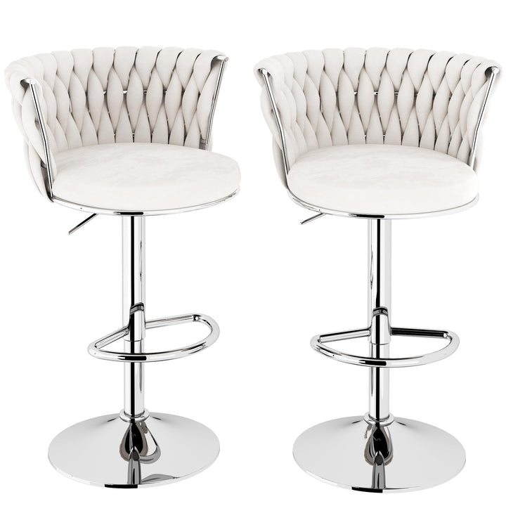 Modern Swivel Velvet Bar Stools Set of 4