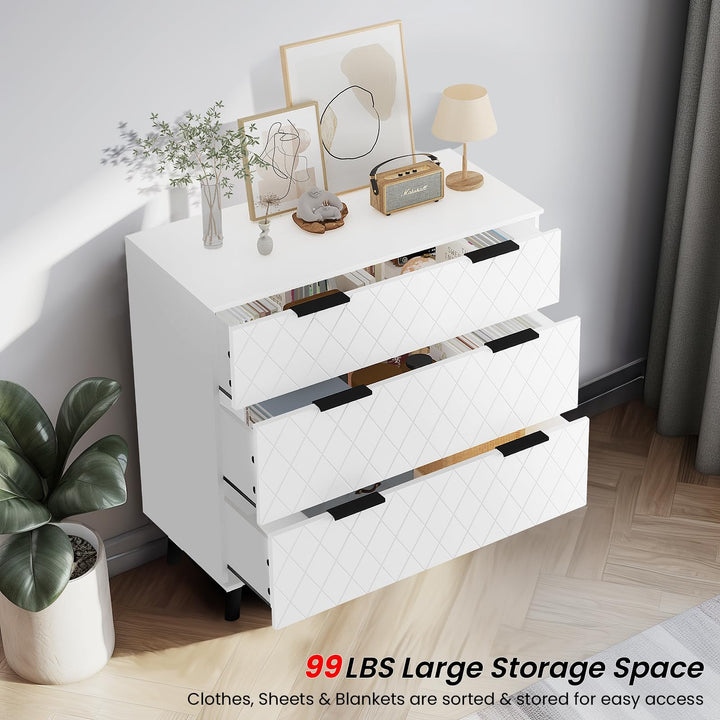 Modern 3 Drawer Dressers Chests of Drawers