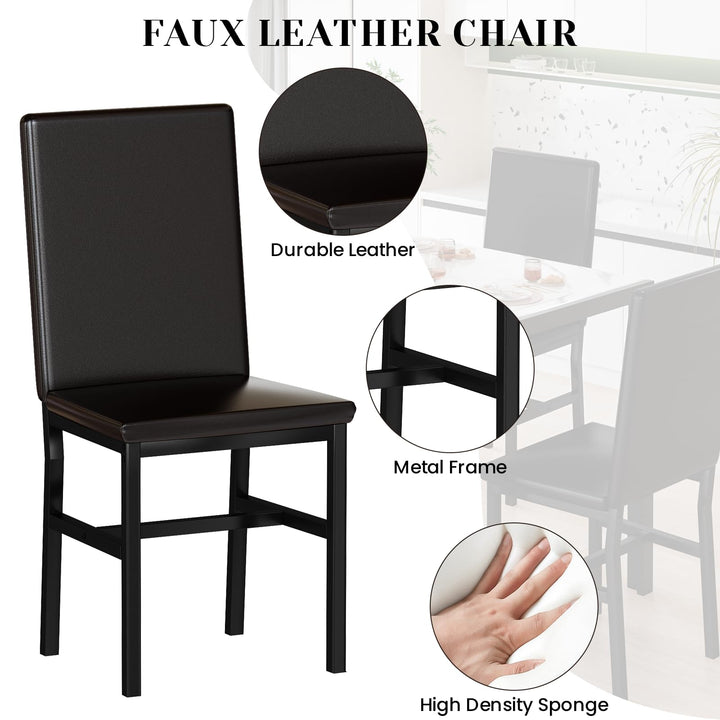 Faux Marble Table Dining Table Set for 4