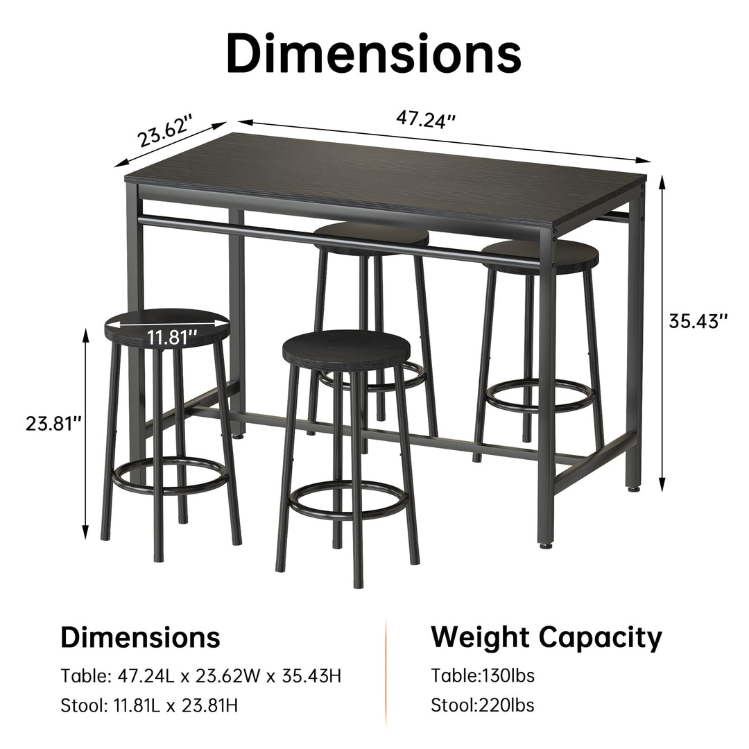 4-Piece Bar Height Dining Table Set