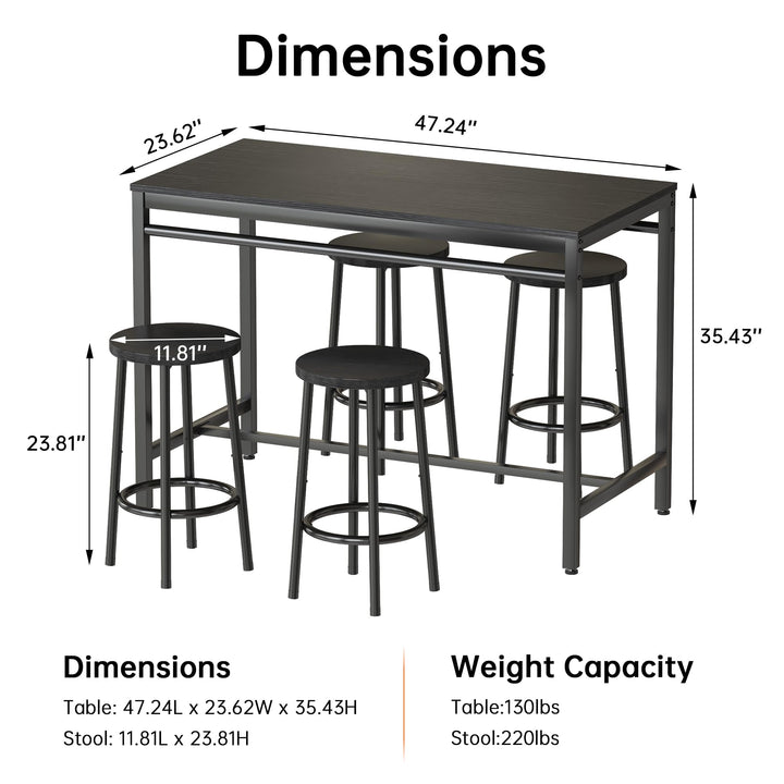 4-Piece Bar Height Dining Table Set