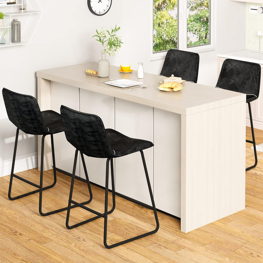24 inch Bar Stools Set of 2 with PU Leather