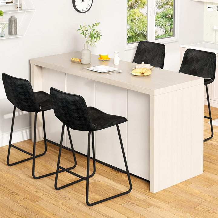 24 inch Bar Stools Set of 2 with PU Leather