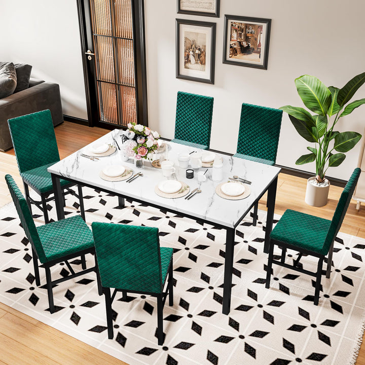 Faux Marble Dinner Table set for 6