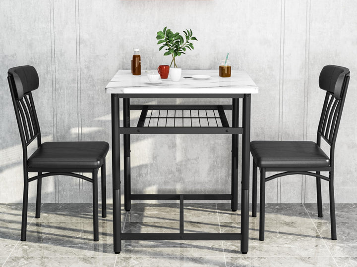 3-Piece Marble Table and Chairs Set