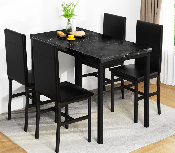 3-Piece Marble Table and Chairs Set