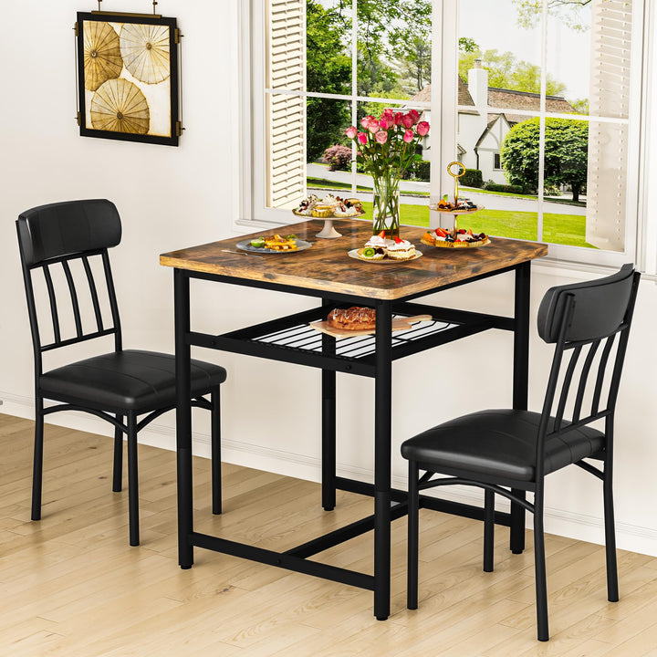3-Piece Marble Table and Chairs Set