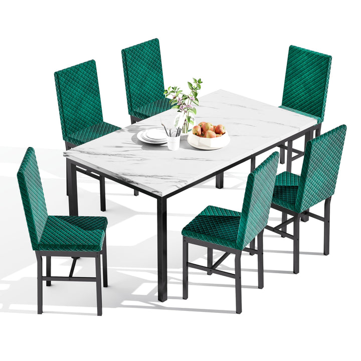 Faux Marble Dinner Table set for 6