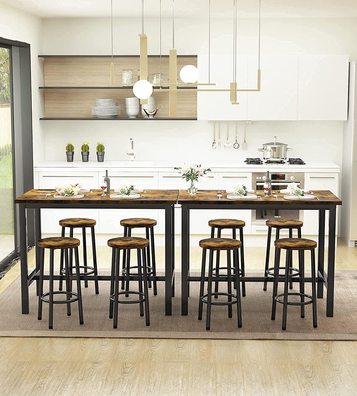 Hooseng 5 Pcs Dining Table Set, Industrial Kitchen Table and Chairs for 4, Bar Table Set Height for 35.4'', Counter Height Table with 4 Stools for Home Kitchen,Breakfast Nook,Restaurant,Pub