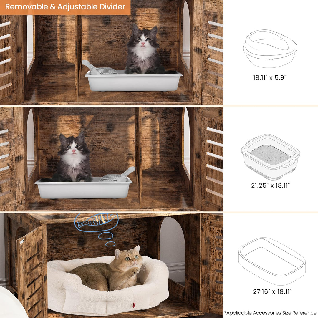 Cat Tree with Cat Litter Box Enclosure