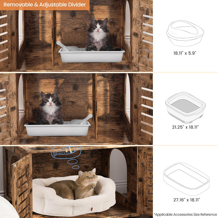Cat Tree with Cat Litter Box Enclosure