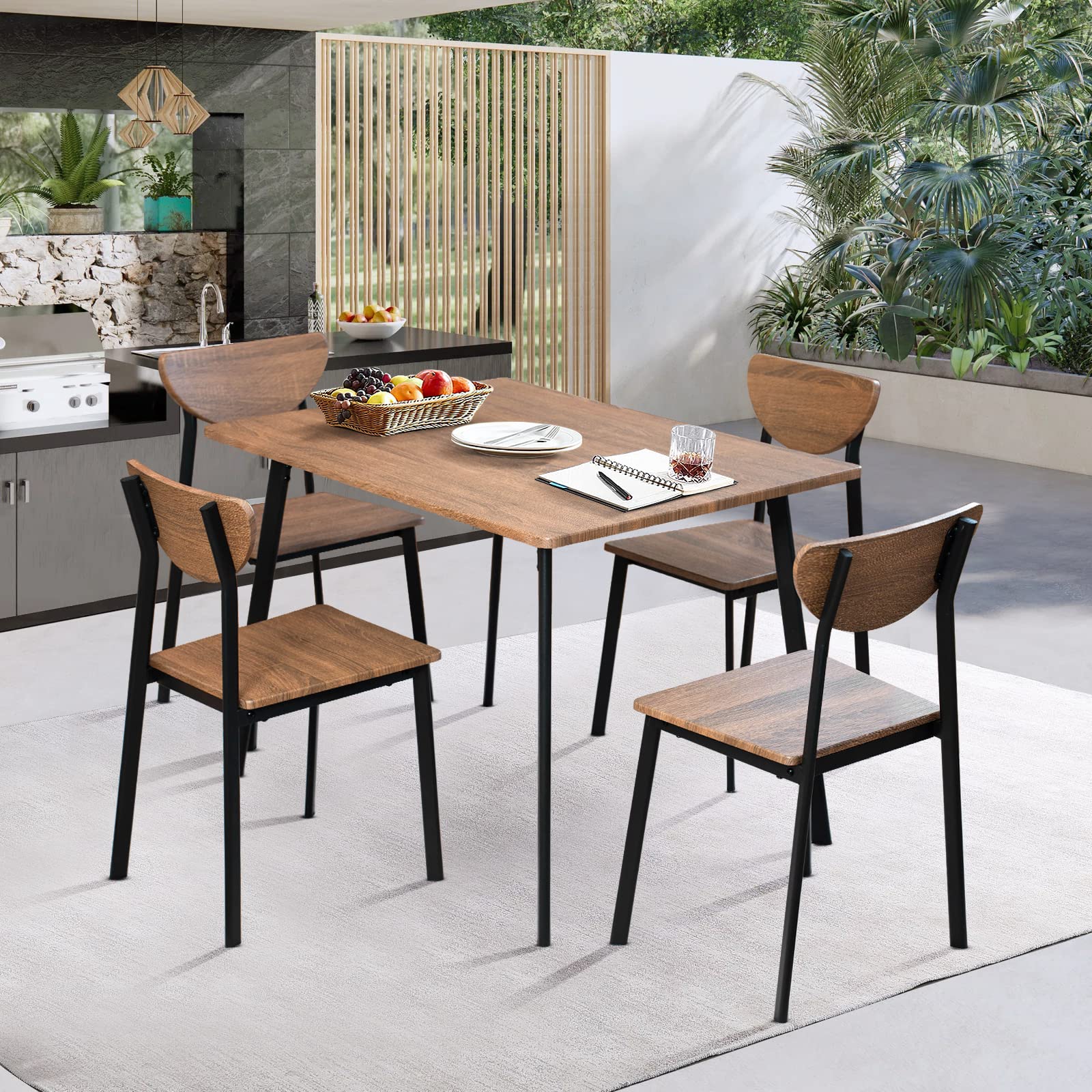metal table and 4 chairs