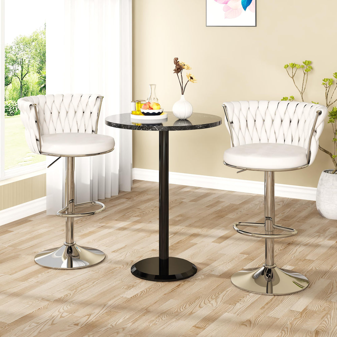 Modern Swivel Velvet Bar Stools Set of 4