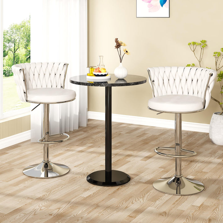Modern Swivel Velvet Bar Stools Set of 4
