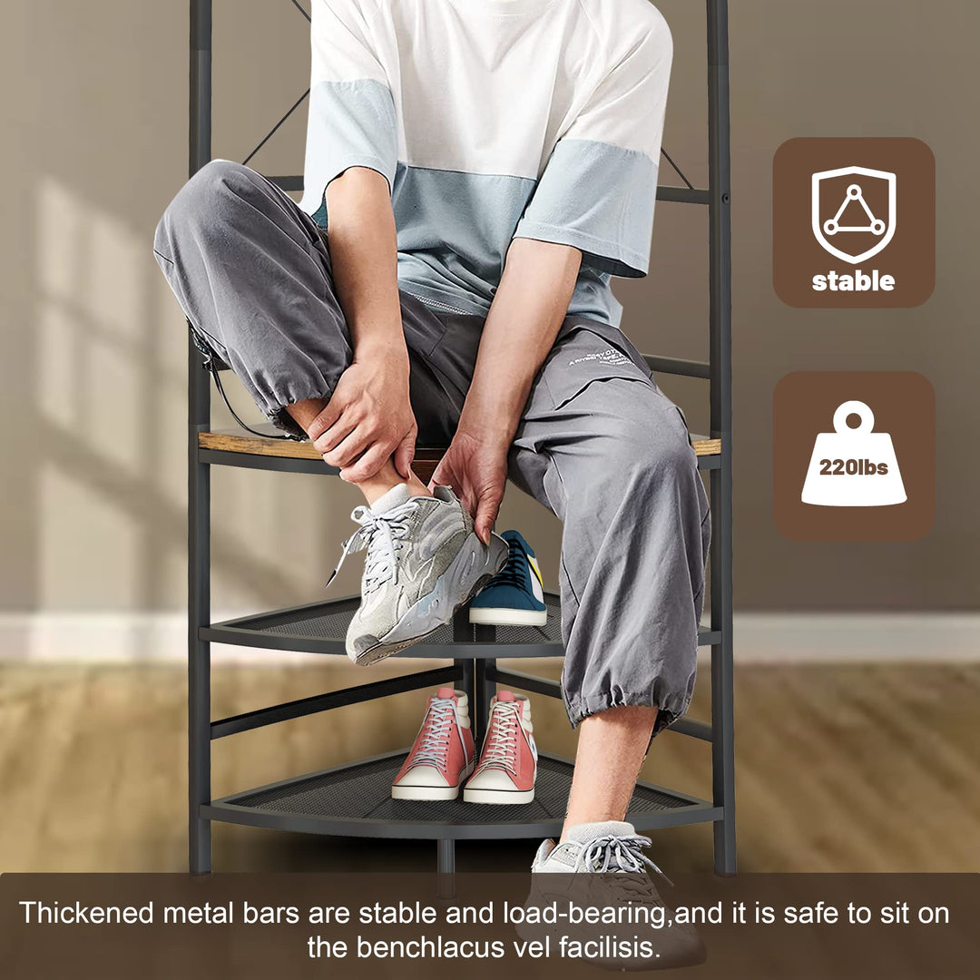 Multifunctional Entryway Shelf Organizer Coat Rack