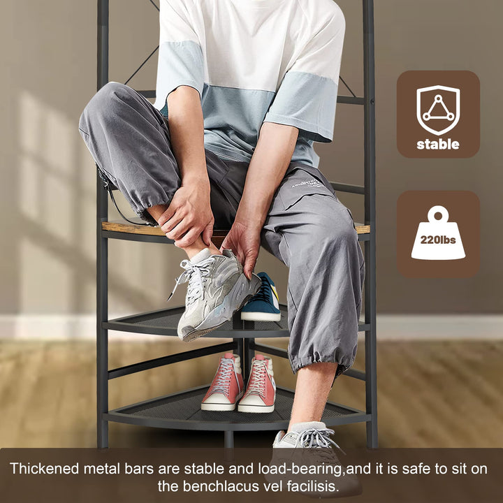 Multifunctional Entryway Shelf Organizer Coat Rack