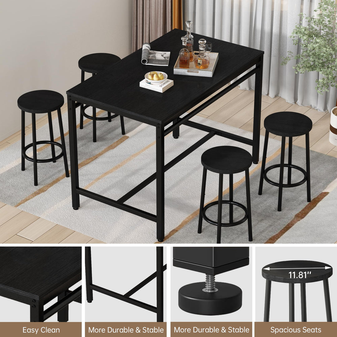 4-Piece Bar Height Dining Table Set