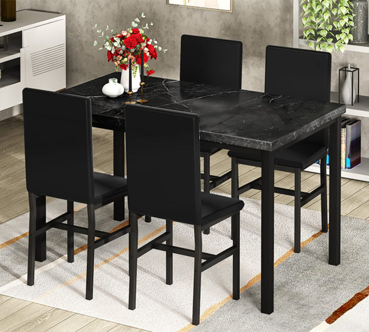 3-Piece Marble Table and Chairs Set