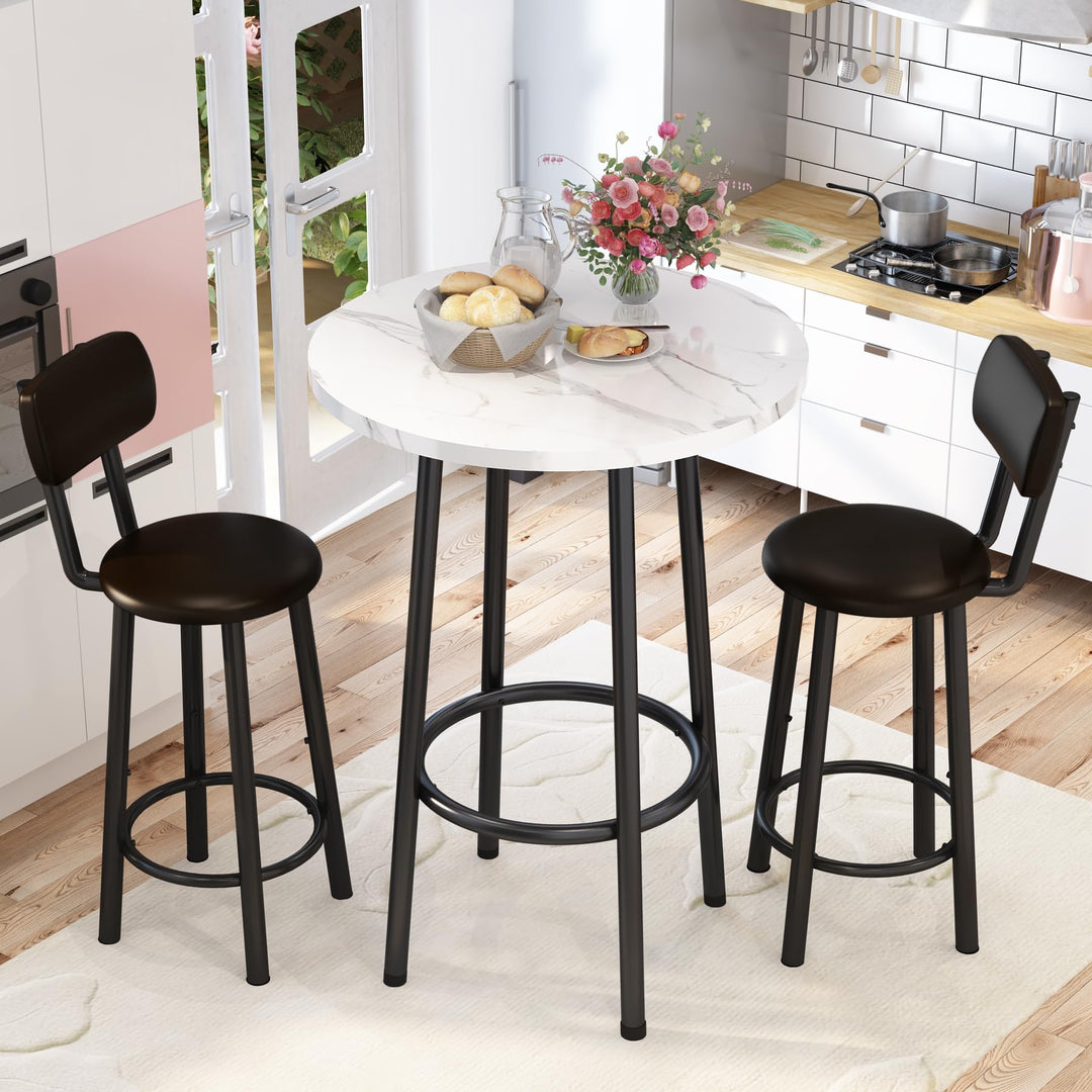 Faux Marble top Dining Table Set for 2