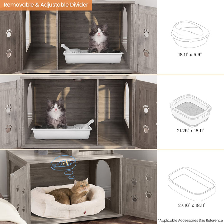 Cat Tree with Cat Litter Box Enclosure