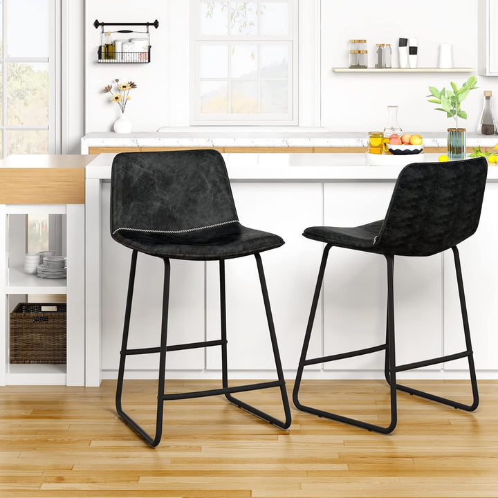 24 inch Bar Stools Set of 2 with PU Leather