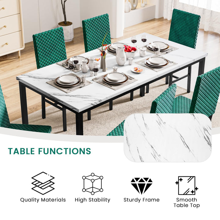 Faux Marble Dinner Table set for 6