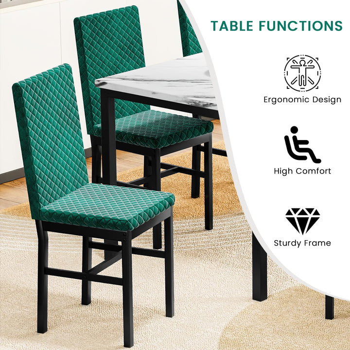 Faux Marble Dinner Table set for 6
