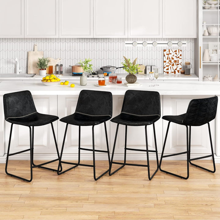 24 inch Bar Stools Set of 2 with PU Leather