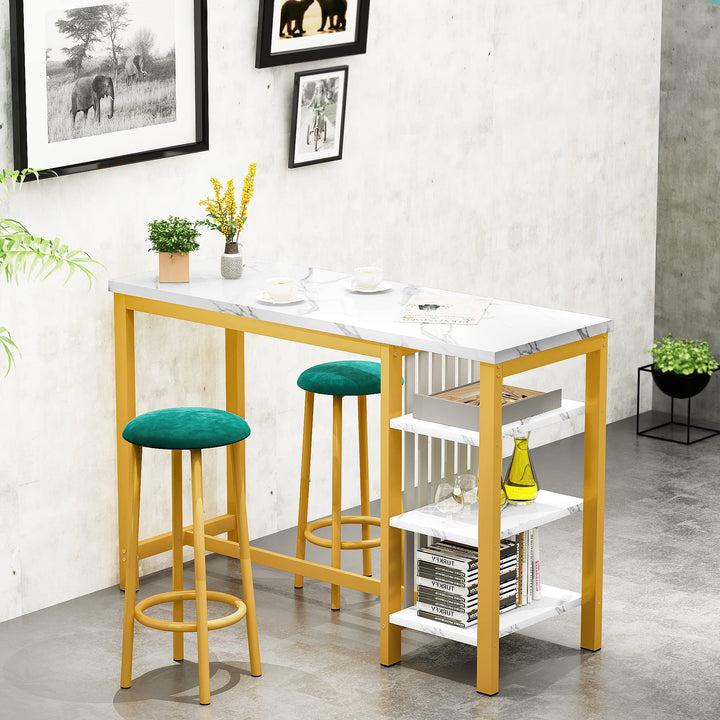 3-Piece Marble Table and Chairs Set