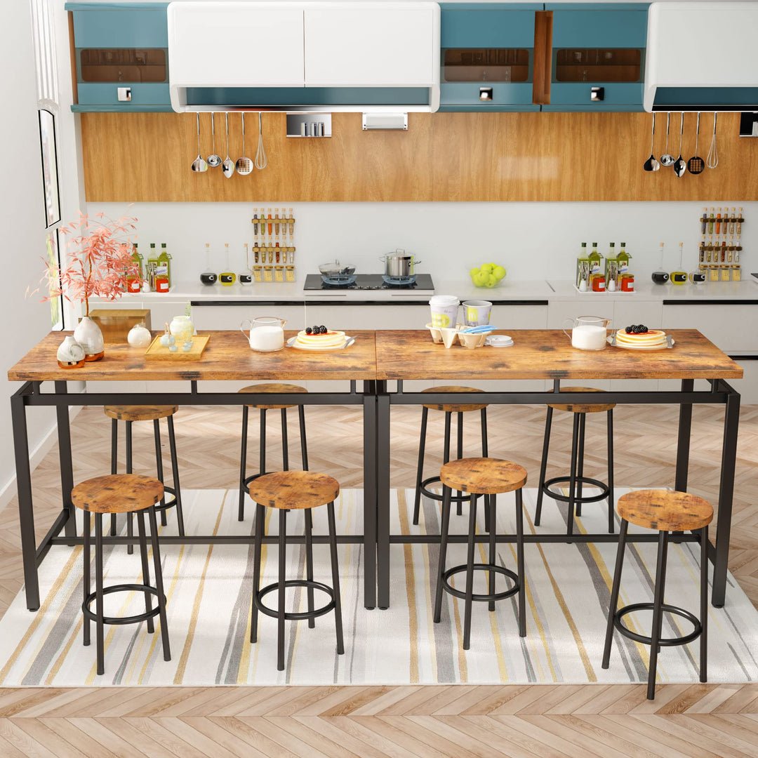 Hooseng 5 Pcs Dining Table Set, Industrial Kitchen Table and Chairs for 4, Bar Table Set Height for 35.4'', Counter Height Table with 4 Stools for Home Kitchen,Breakfast Nook,Restaurant,Pub