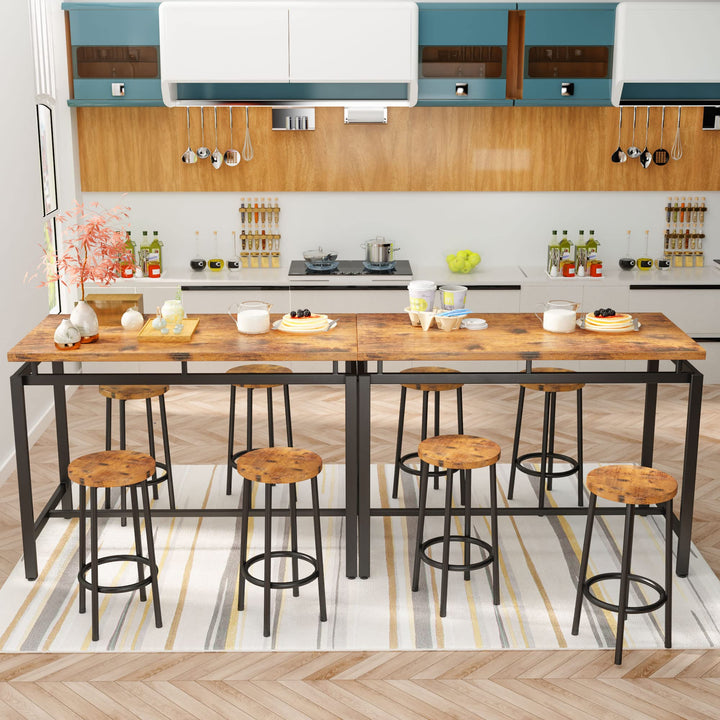 Hooseng 5 Pcs Dining Table Set, Industrial Kitchen Table and Chairs for 4, Bar Table Set Height for 35.4'', Counter Height Table with 4 Stools for Home Kitchen,Breakfast Nook,Restaurant,Pub