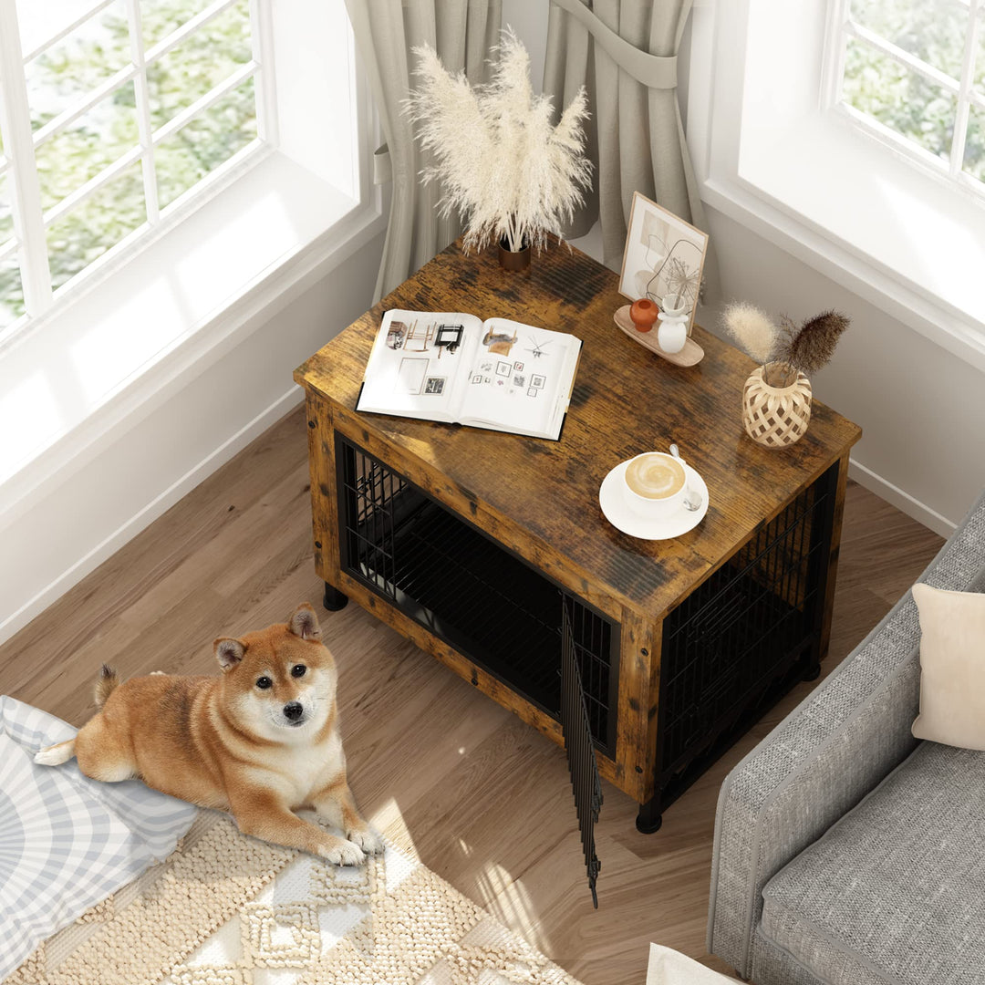 3-door Dog Crate Table with Removable Tray