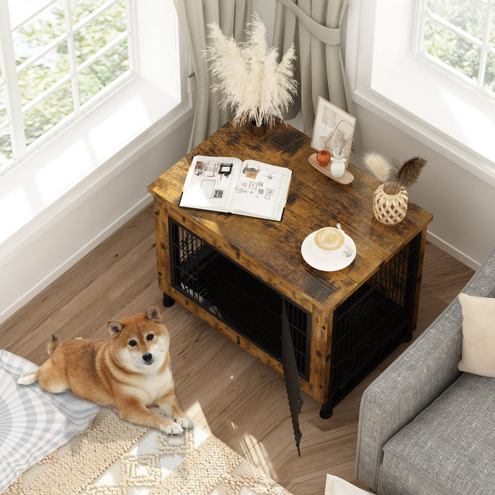 3-door Dog Crate Table with Removable Tray