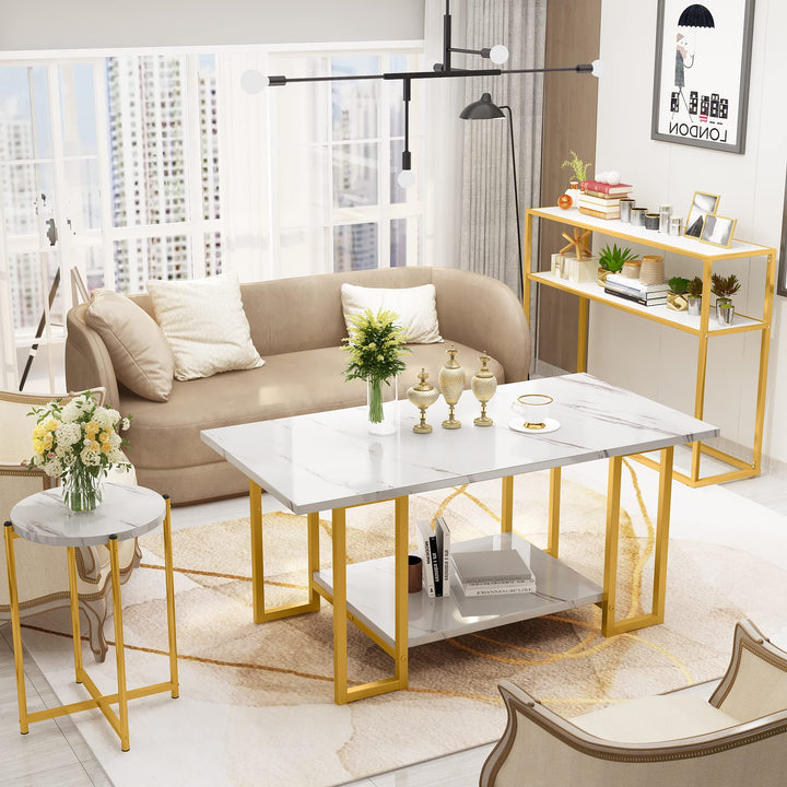 3 Pieces Industrial Living Room Table Set