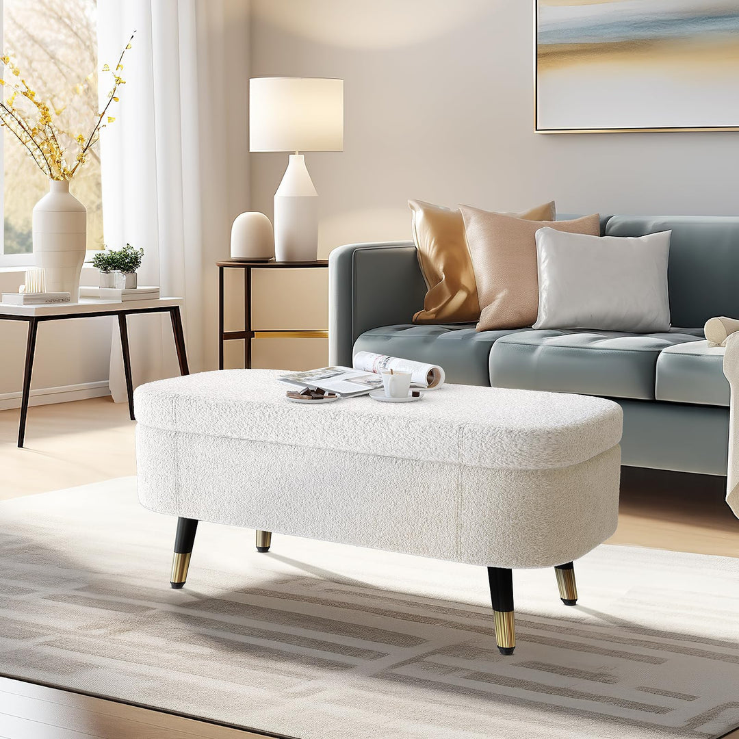 37 Inch Oval Storage Bench