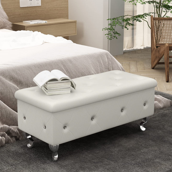 37 Inch Oval Storage Bench