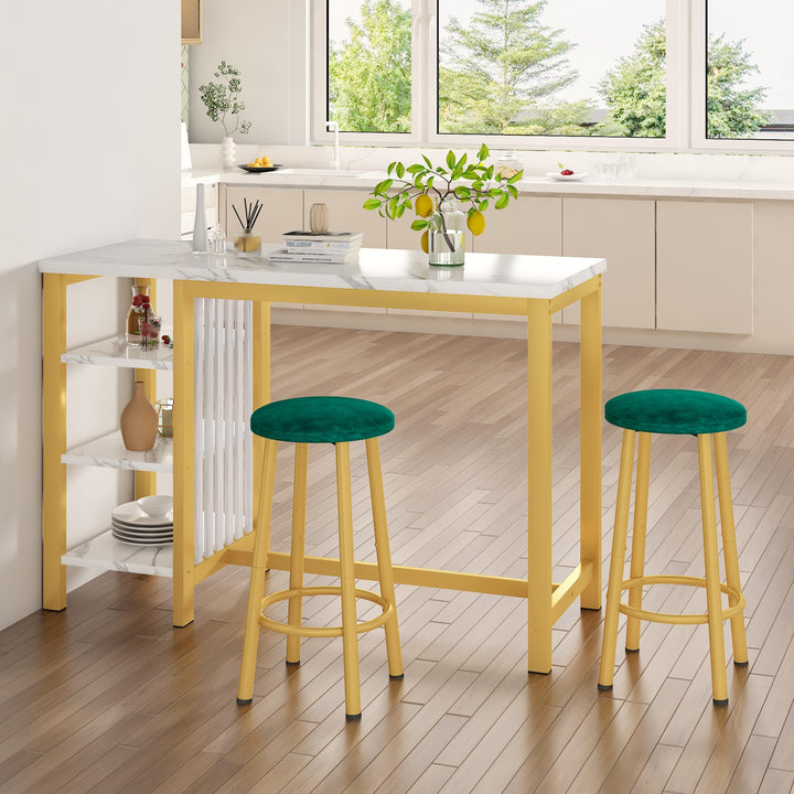 3-Piece Marble Table and Chairs Set